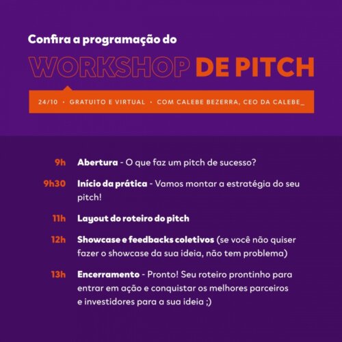 como fazer um pitch: aprenda em um workshop online e gratuito